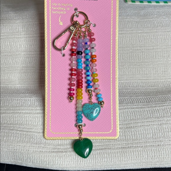 Piper K | Boho Turquoise Genuine Stones Heart Bag Charm - Picture 9 of 9